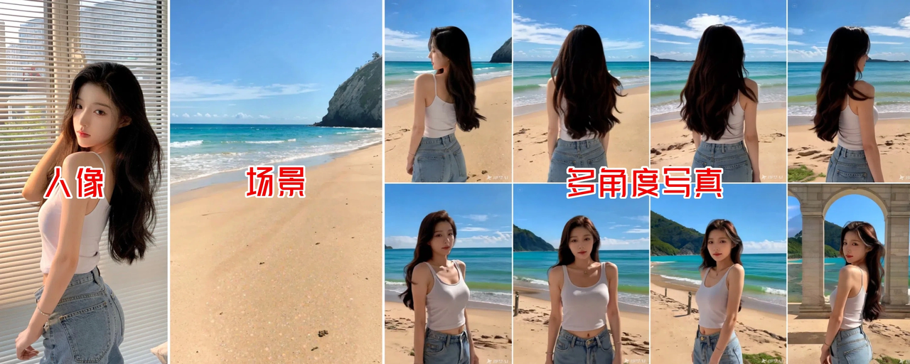 用《即梦》生成任意场景的多角度人像写真​