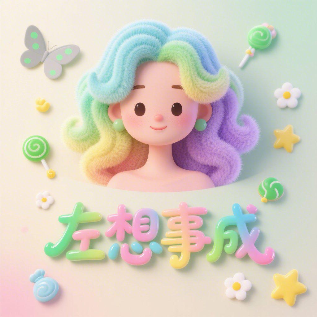 可爱卡通绒线材质的姓氏梗音头像​