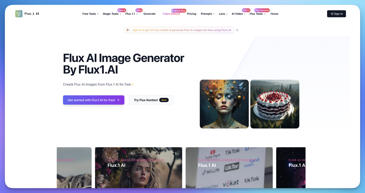 AI图片站拆解分析 flux1.ai ​